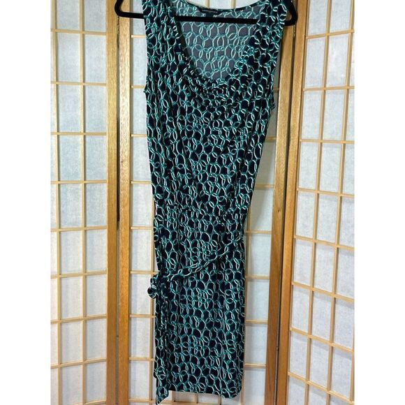 BananaāRepublicāMedĀ GreenāandāBlackāDress - Picture 2 of 13